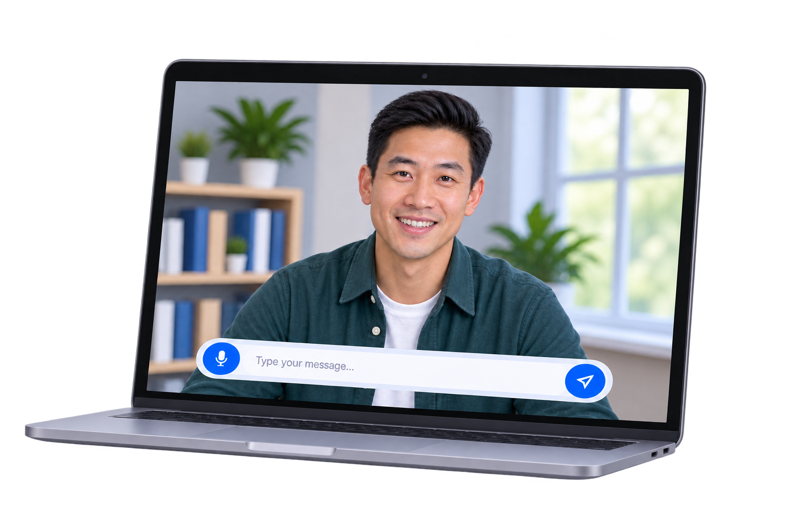 Interactive Teaching Coach on a laptop screen ready to talk with a teacher